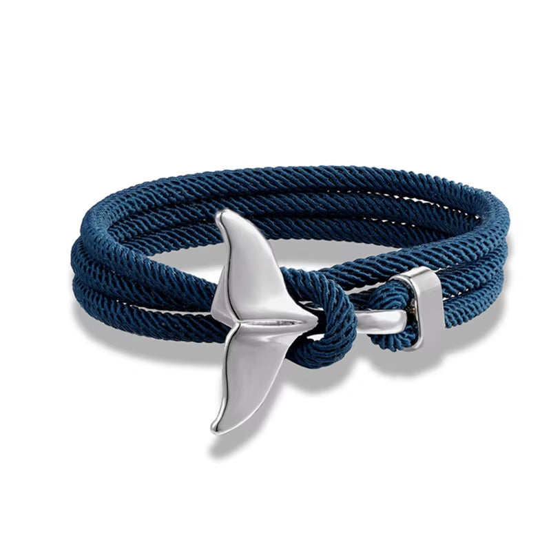 Tidebond™ Ocean-Inspired Whale Tail & Anchor Bracelet – for Hearts That Drift Together