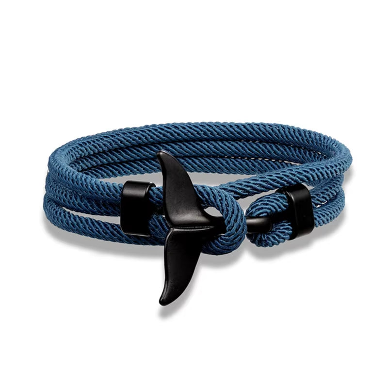 Tidebond™ Ocean-Inspired Whale Tail & Anchor Bracelet – for Hearts That Drift Together