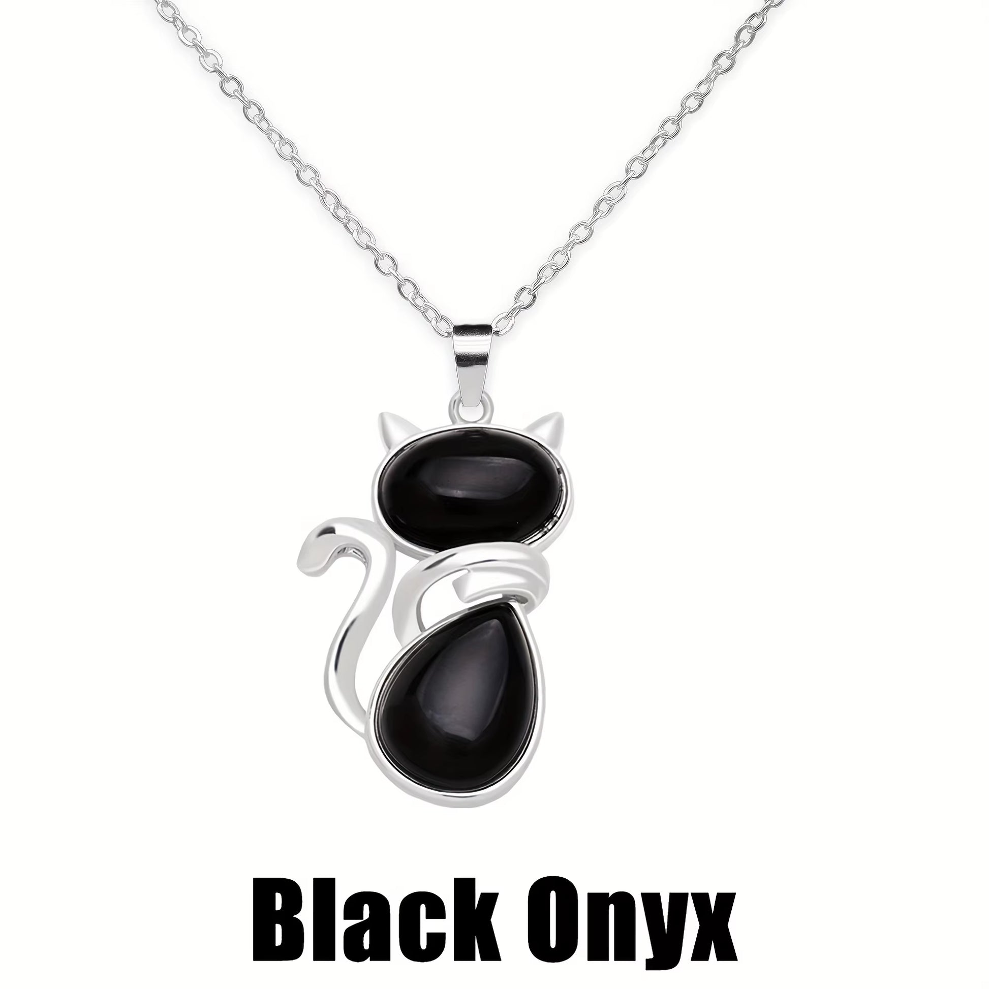 Mysticat™ Natural Crystal Cat Pendant – Protection, Peace, and Purrfect Charm
