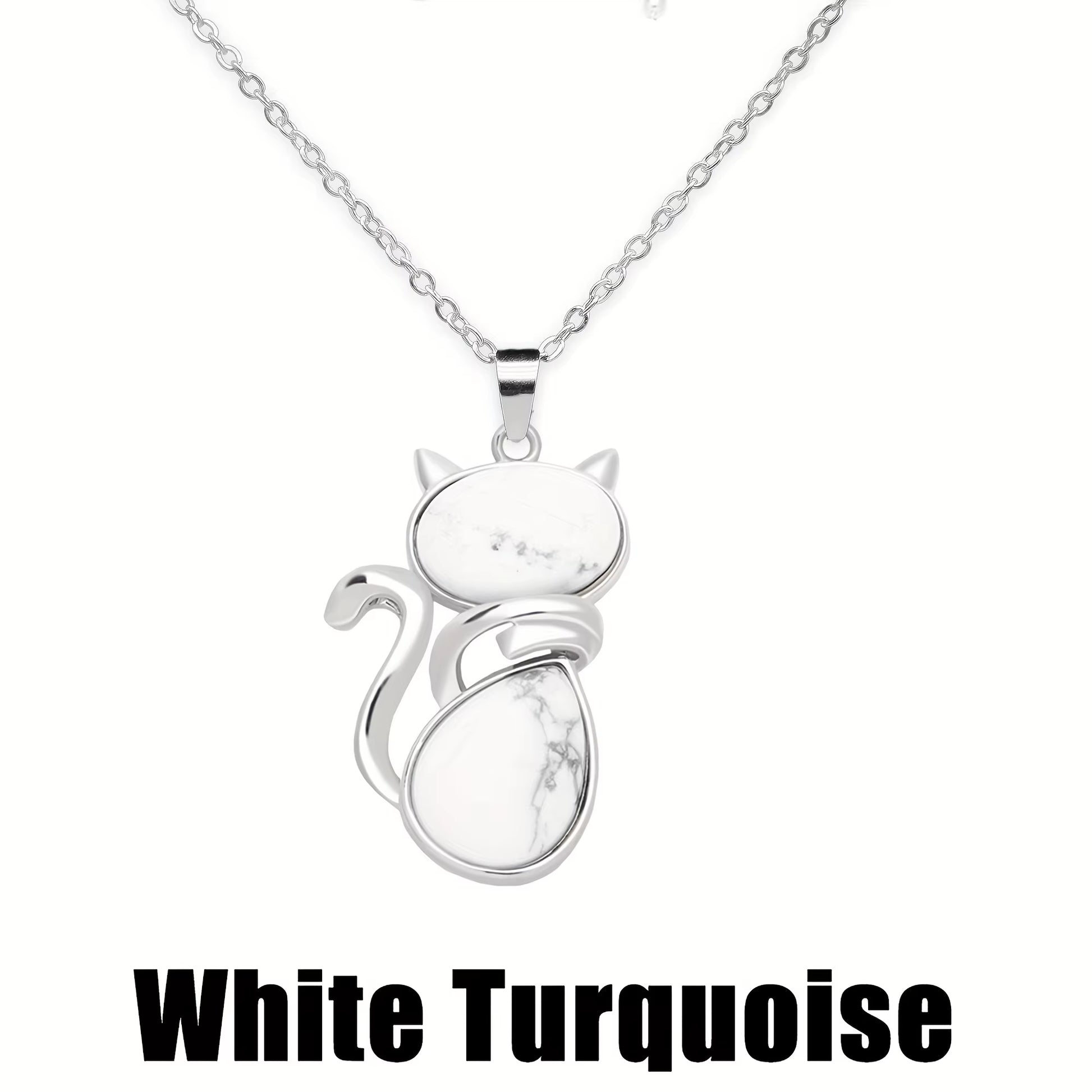 Mysticat™ Natural Crystal Cat Pendant – Protection, Peace, and Purrfect Charm